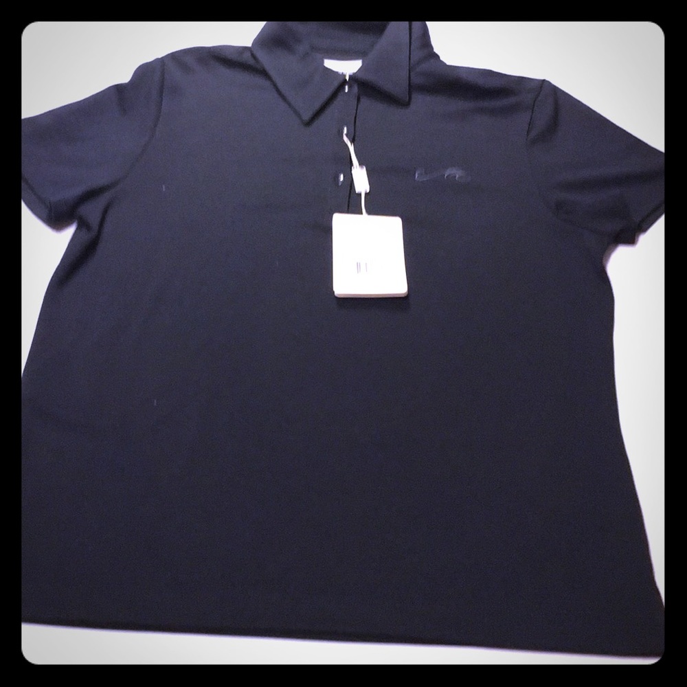 Greg Norman Black 3 button short sleeve polo shirt